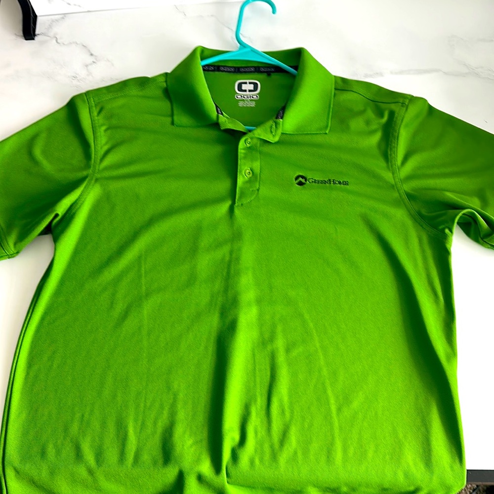 Men’s Green OGIO Golf Shirt! Size Large. Poly. endorsed by GreenHome. Mint